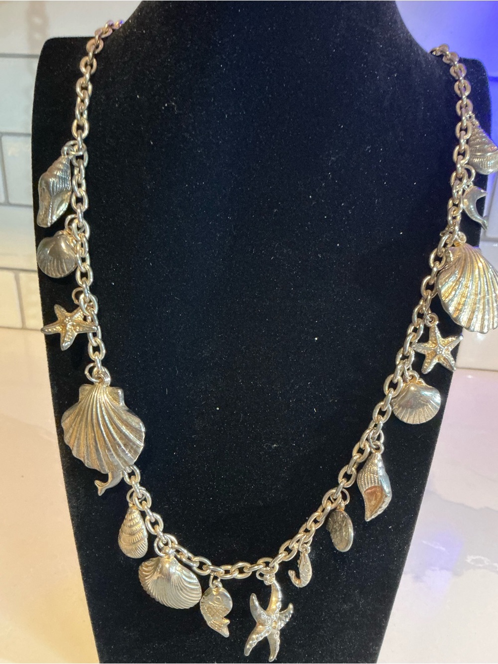 Gold-Tone Seashell Charm Necklace - Women's Coastal Pendant